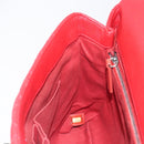 CHANEL Matelasse Coco Handle Chain Bag Caviar Skin 2way Red CC Auth 195900V-24