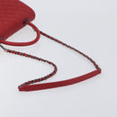 CHANEL Matelasse Coco Handle Chain Bag Caviar Skin 2way Red CC Auth 195900V-9