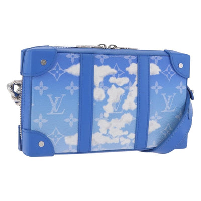 LOUIS VUITTON Monogram Clouds Soft Trunk Wallet Bag Blue M45432 LV Auth 195901M