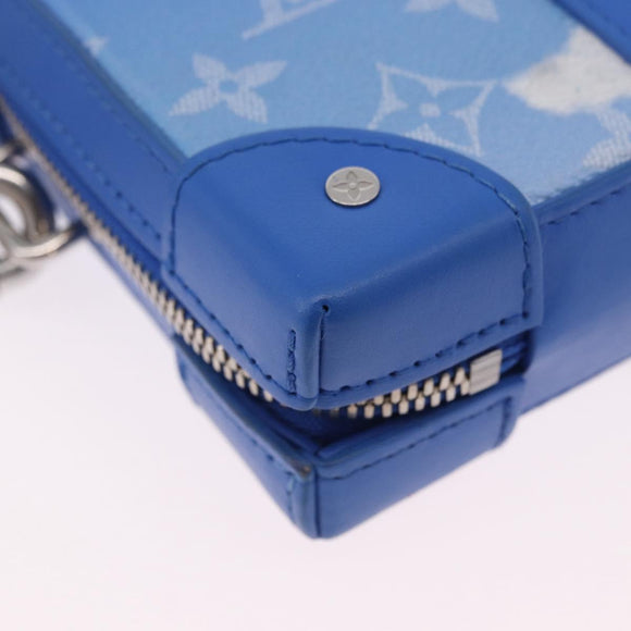 LOUIS VUITTON Monogram Clouds Soft Trunk Wallet Bag Blue M45432 LV Auth 195901M
