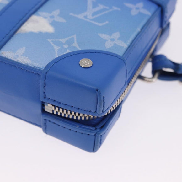 LOUIS VUITTON Monogram Clouds Soft Trunk Wallet Bag Blue M45432 LV Auth 195901M