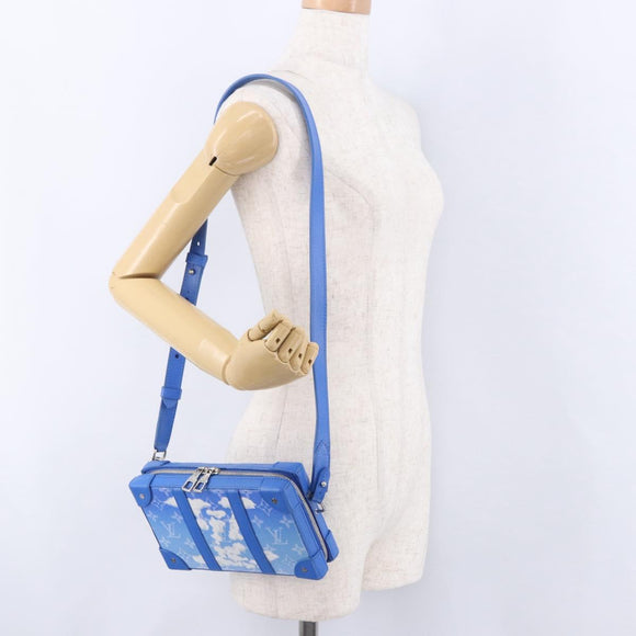 LOUIS VUITTON Monogram Clouds Soft Trunk Wallet Bag Blue M45432 LV Auth 195901M