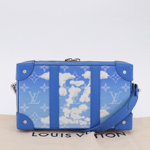 LOUIS VUITTON Monogram Clouds Soft Trunk Wallet Bag Blue M45432 LV Auth 195901M