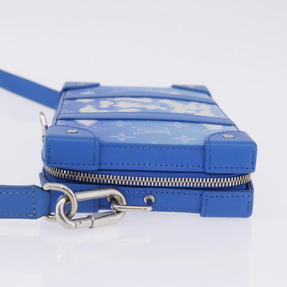 LOUIS VUITTON Monogram Clouds Soft Trunk Wallet Bag Blue M45432 LV Auth 195901M