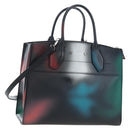 LOUIS VUITTON City Steamer MM Hand Bag Leather Black Silver LV Auth 195902SM-1