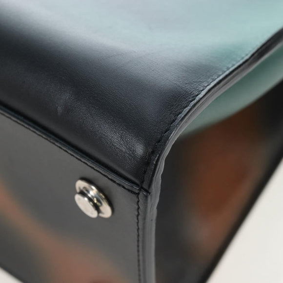 LOUIS VUITTON City Steamer MM Hand Bag Leather Black Silver LV Auth 195902SM