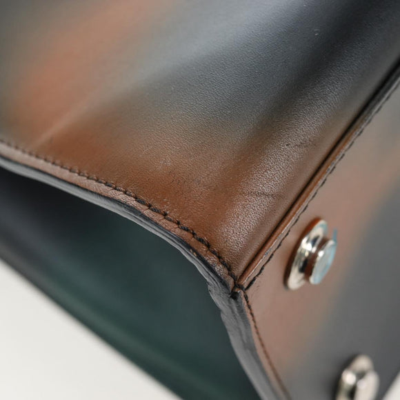 LOUIS VUITTON City Steamer MM Hand Bag Leather Black Silver LV Auth 195902SM
