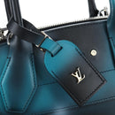 LOUIS VUITTON City Steamer MM Hand Bag Leather Black Silver LV Auth 195902SM-22