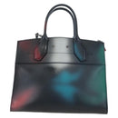 LOUIS VUITTON City Steamer MM Hand Bag Leather Black Silver LV Auth 195902SM-13