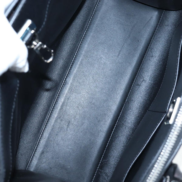LOUIS VUITTON City Steamer MM Hand Bag Leather Black Silver LV Auth 195902SM