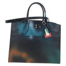 LOUIS VUITTON City Steamer MM Hand Bag Leather Black Silver LV Auth 195902SM-4