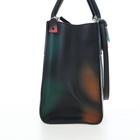 LOUIS VUITTON City Steamer MM Hand Bag Leather Black Silver LV Auth 195902SM