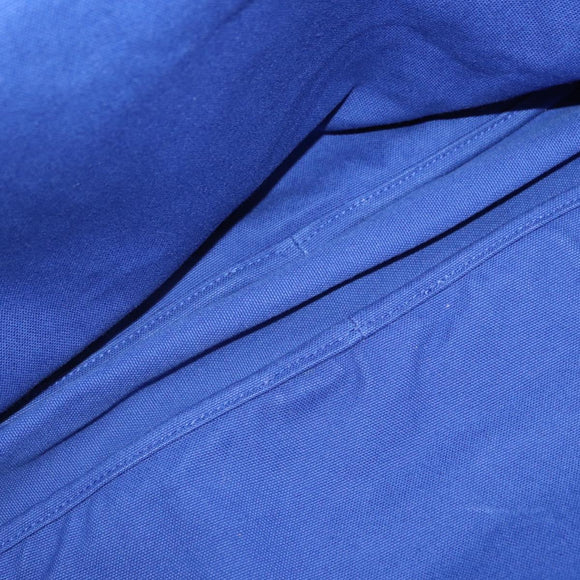 PRADA Shoulder Bag Canvas Blue Silver Auth 195903A