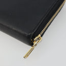 SAINT LAURENT Cassandra Long Wallet Leather Black Gold Auth 195906A-15