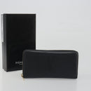 SAINT LAURENT Cassandra Long Wallet Leather Black Gold Auth 195906A-12