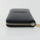 SAINT LAURENT Cassandra Long Wallet Leather Black Gold Auth 195906A-4