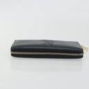 SAINT LAURENT Cassandra Long Wallet Leather Black Gold Auth 195906A-5