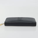 SAINT LAURENT Cassandra Long Wallet Leather Black Gold Auth 195906A-6