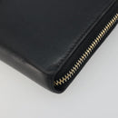 SAINT LAURENT Cassandra Long Wallet Leather Black Gold Auth 195906A-7