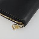 SAINT LAURENT Cassandra Long Wallet Leather Black Gold Auth 195906A-14