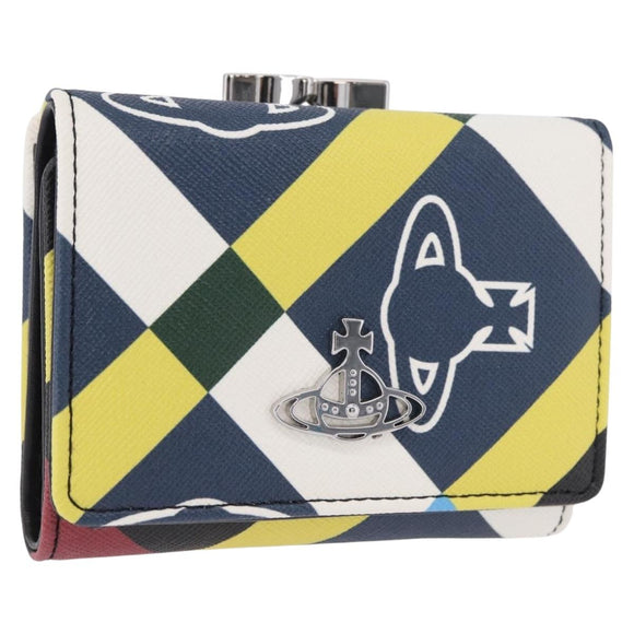 Vivienne Westwood Wallet PVC Canvas Multicolor Silver Auth 195907A