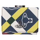 Vivienne Westwood Wallet PVC Canvas Multicolor Silver Auth 195907A-13