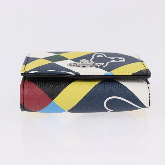 Vivienne Westwood Wallet PVC Canvas Multicolor Silver Auth 195907A