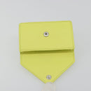 BALENCIAGA Paper Mini Trifold Wallet Leather Yellow Silver 391446 Auth 195909M-7