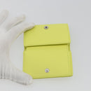 BALENCIAGA Paper Mini Trifold Wallet Leather Yellow Silver 391446 Auth 195909M-20