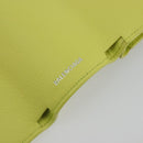 BALENCIAGA Paper Mini Trifold Wallet Leather Yellow Silver 391446 Auth 195909M-21