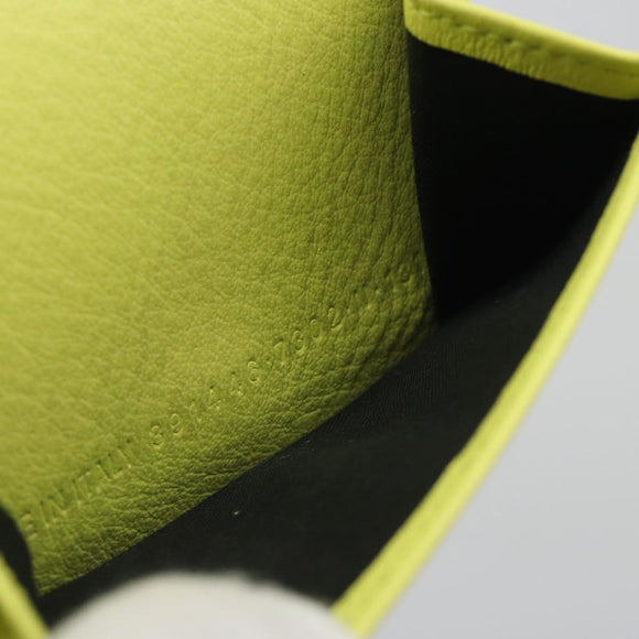 BALENCIAGA Paper Mini Trifold Wallet Leather Yellow Silver 391446 Auth 195909M