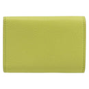 BALENCIAGA Paper Mini Trifold Wallet Leather Yellow Silver 391446 Auth 195909M-2