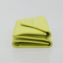 BALENCIAGA Paper Mini Trifold Wallet Leather Yellow Silver 391446 Auth 195909M-3
