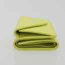 BALENCIAGA Paper Mini Trifold Wallet Leather Yellow Silver 391446 Auth 195909M-4