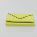 BALENCIAGA Paper Mini Trifold Wallet Leather Yellow Silver 391446 Auth 195909M-6