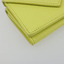 BALENCIAGA Paper Mini Trifold Wallet Leather Yellow Silver 391446 Auth 195909M-15