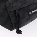 BALENCIAGA Body Bag Canvas Black Auth 195910A-17