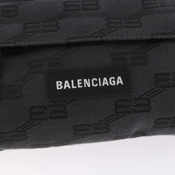 BALENCIAGA Body Bag Canvas Black Auth 195910A