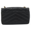 CHANEL V stitch Chain Shoulder Bag Lamb Skin Black Gold CC Auth 195911V-3