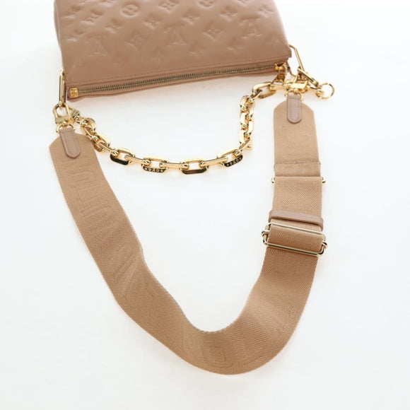 LOUIS VUITTON Monogram Emboss Kussan PM Shoulder Bag Taupe M21263 Auth 195912V