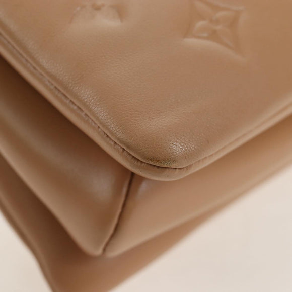 LOUIS VUITTON Monogram Emboss Kussan PM Shoulder Bag Taupe M21263 Auth 195912V