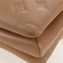 LOUIS VUITTON Monogram Emboss Kussan PM Shoulder Bag Taupe M21263 Auth 195912V-21