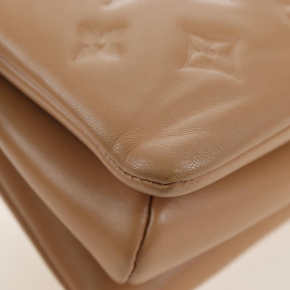 LOUIS VUITTON Monogram Emboss Kussan PM Shoulder Bag Taupe M21263 Auth 195912V