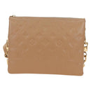 LOUIS VUITTON Monogram Emboss Kussan PM Shoulder Bag Taupe M21263 Auth 195912V-13