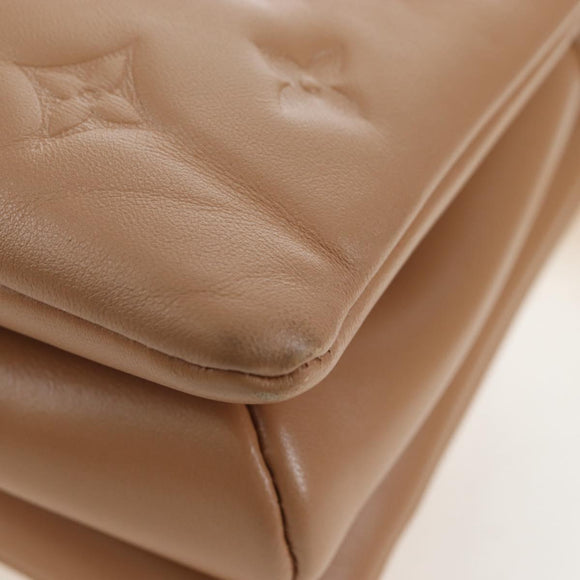 LOUIS VUITTON Monogram Emboss Kussan PM Shoulder Bag Taupe M21263 Auth 195912V