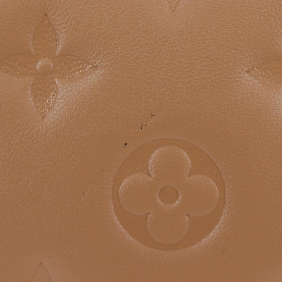 LOUIS VUITTON Monogram Emboss Kussan PM Shoulder Bag Taupe M21263 Auth 195912V