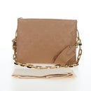LOUIS VUITTON Monogram Emboss Kussan PM Shoulder Bag Taupe M21263 Auth 195912V-12