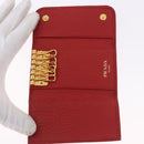 PRADA Key Case Vittero Dino Leather Red Auth 195914A-8