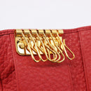 PRADA Key Case Vittero Dino Leather Red Auth 195914A-19