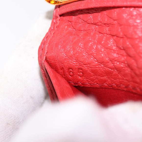 PRADA Key Case Vittero Dino Leather Red Auth 195914A